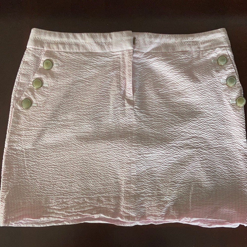 J Crew Pink Seersucker Skirt